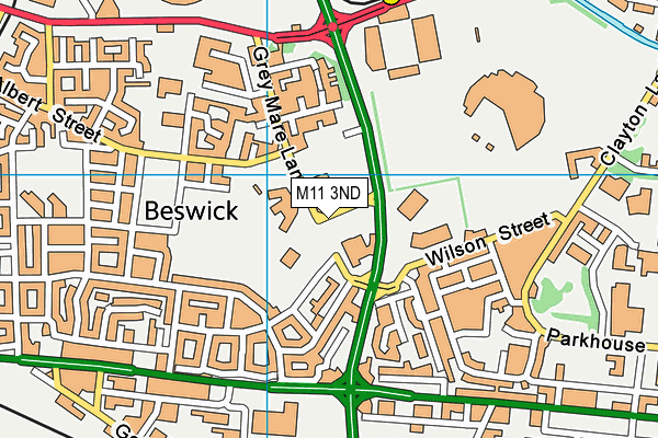 East Manchester Leisure Centre map (M11 3ND) - OS VectorMap District (Ordnance Survey)