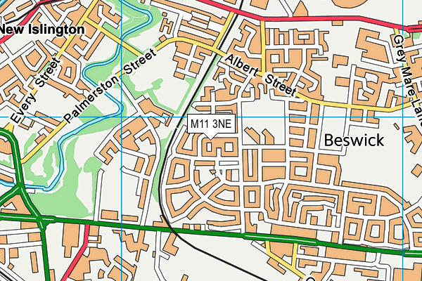 M11 3NE map - OS VectorMap District (Ordnance Survey)