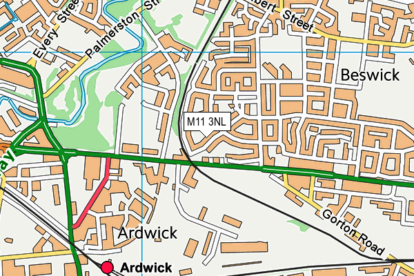 M11 3NL map - OS VectorMap District (Ordnance Survey)