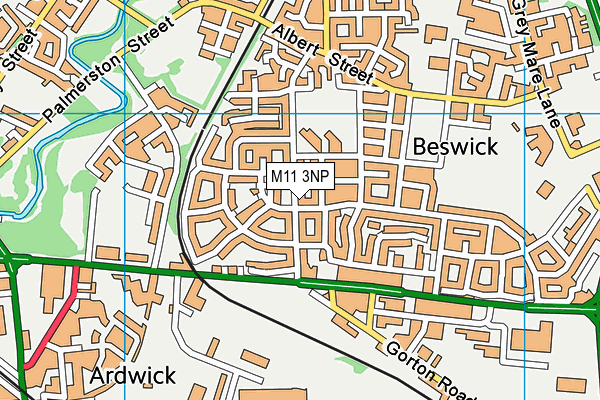 M11 3NP map - OS VectorMap District (Ordnance Survey)