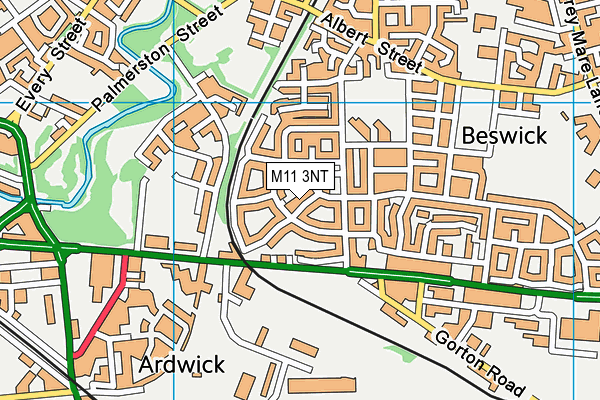 M11 3NT map - OS VectorMap District (Ordnance Survey)