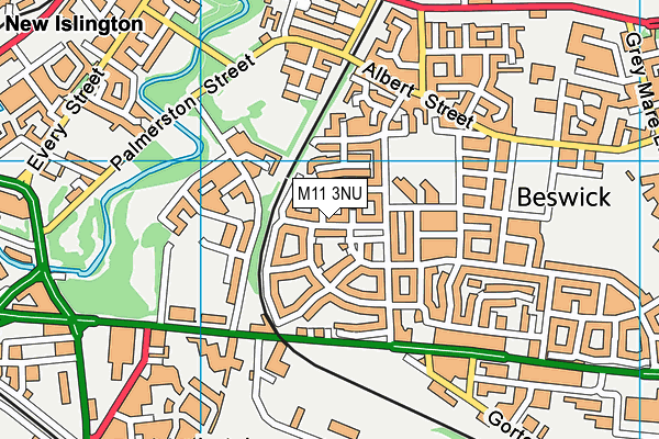 M11 3NU map - OS VectorMap District (Ordnance Survey)