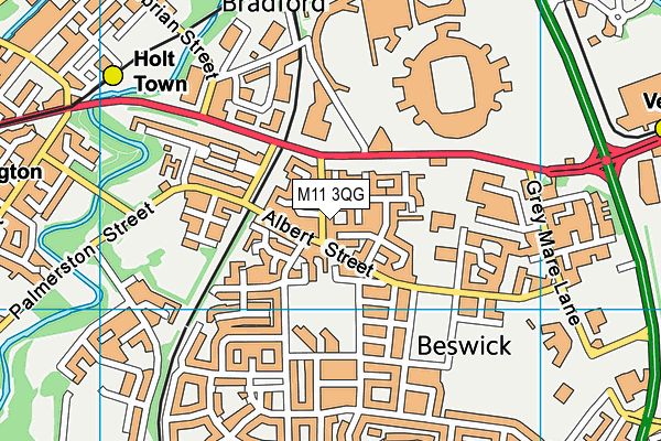 M11 3QG map - OS VectorMap District (Ordnance Survey)