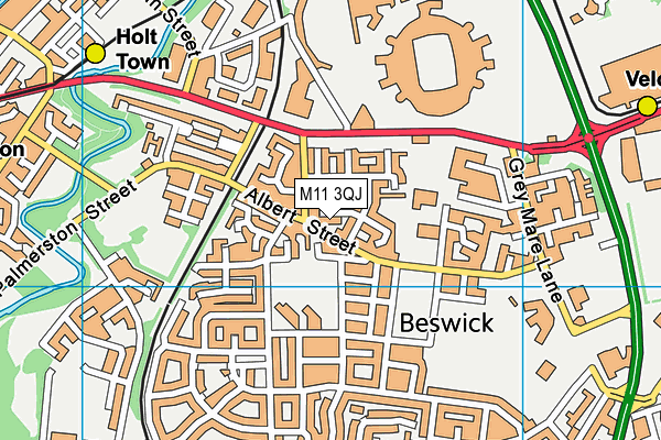 M11 3QJ map - OS VectorMap District (Ordnance Survey)