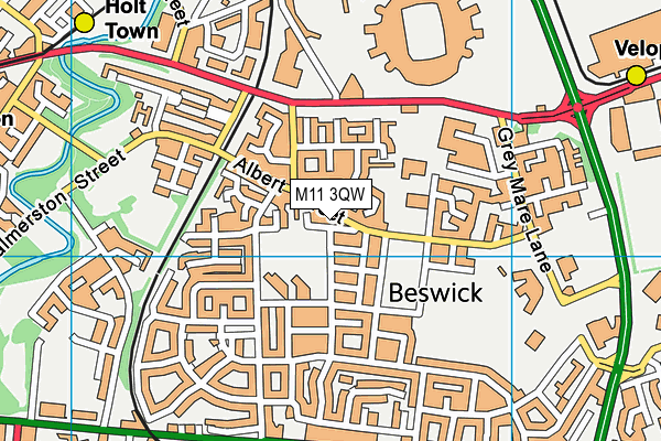 M11 3QW map - OS VectorMap District (Ordnance Survey)