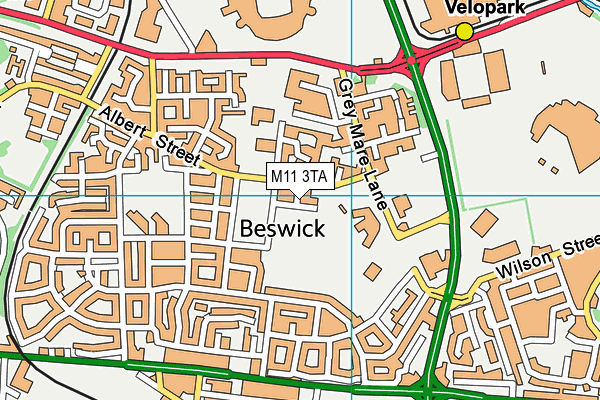 M11 3TA map - OS VectorMap District (Ordnance Survey)