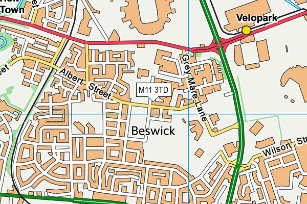 M11 3TD map - OS VectorMap District (Ordnance Survey)