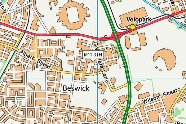 M11 3TH map - OS VectorMap District (Ordnance Survey)