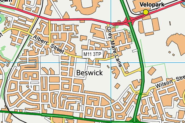 M11 3TP map - OS VectorMap District (Ordnance Survey)