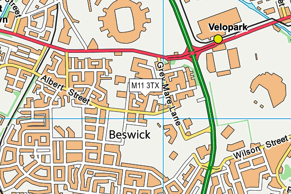 M11 3TX map - OS VectorMap District (Ordnance Survey)