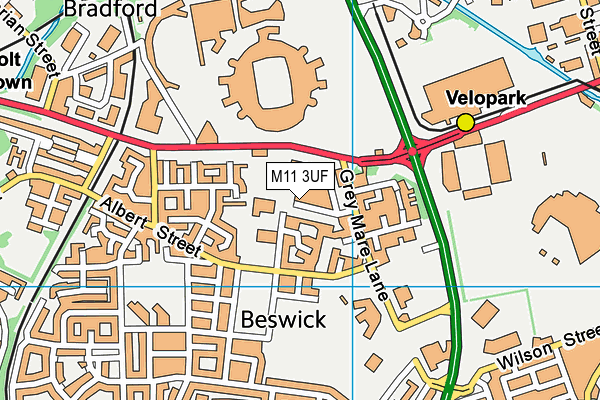 M11 3UF map - OS VectorMap District (Ordnance Survey)