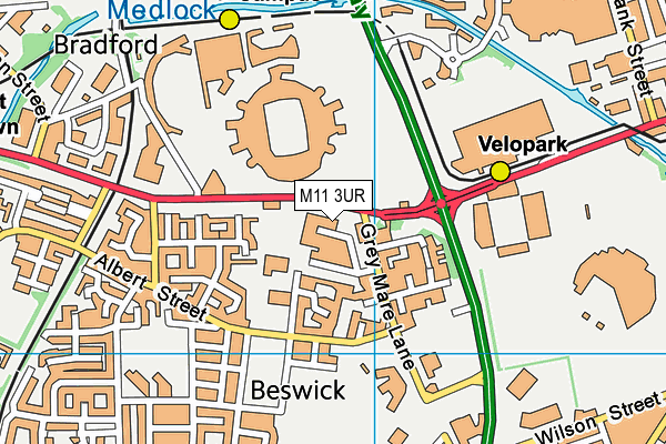 M11 3UR map - OS VectorMap District (Ordnance Survey)