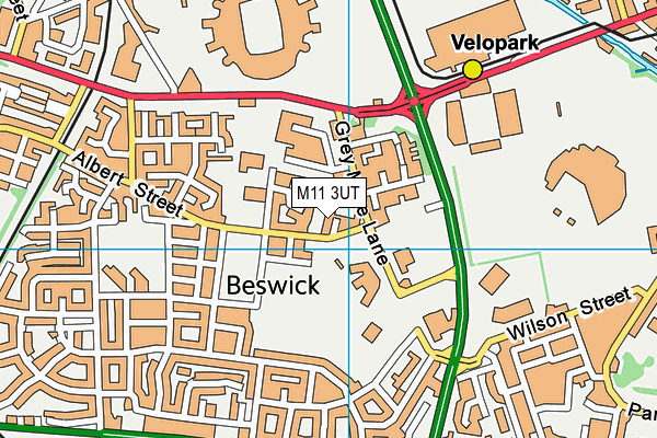 M11 3UT map - OS VectorMap District (Ordnance Survey)