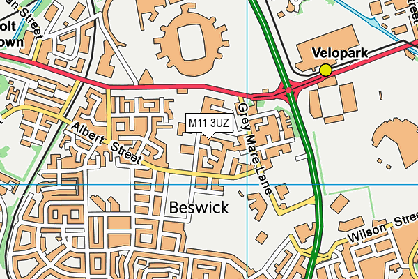 M11 3UZ map - OS VectorMap District (Ordnance Survey)