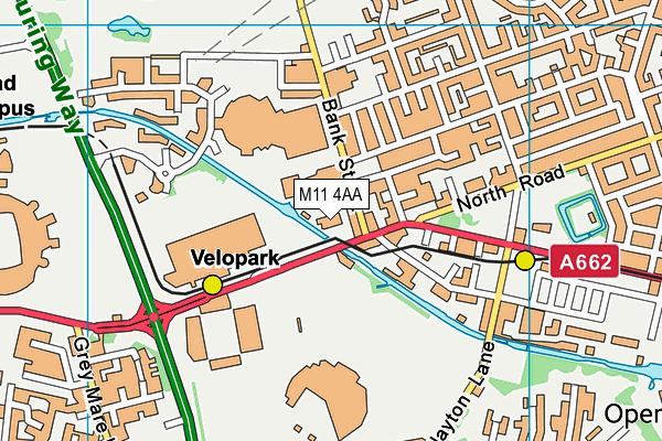 M11 4AA map - OS VectorMap District (Ordnance Survey)