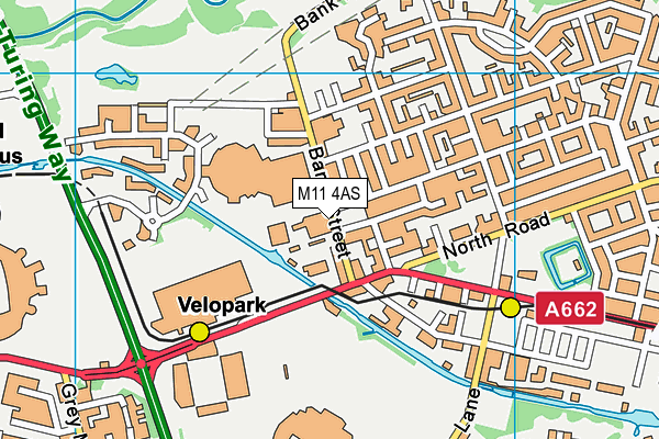 M11 4AS map - OS VectorMap District (Ordnance Survey)