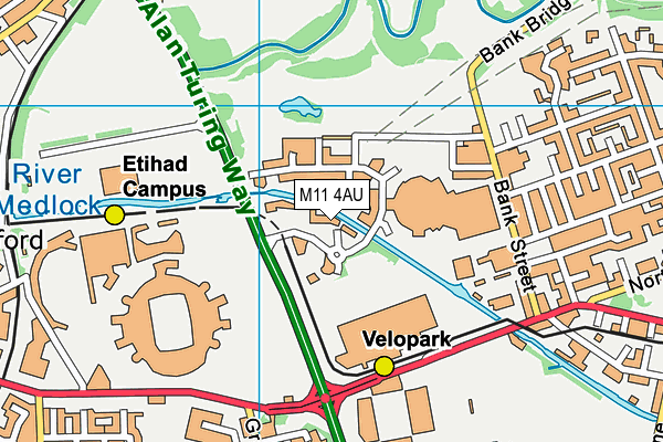 M11 4AU map - OS VectorMap District (Ordnance Survey)