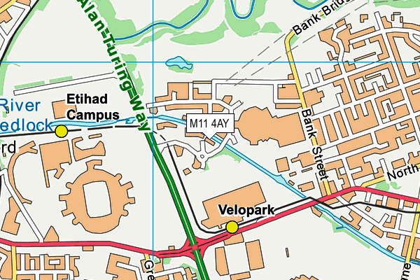 M11 4AY map - OS VectorMap District (Ordnance Survey)