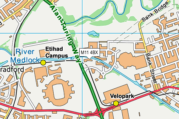 M11 4BX map - OS VectorMap District (Ordnance Survey)