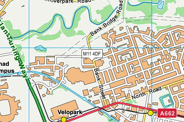 M11 4DF map - OS VectorMap District (Ordnance Survey)