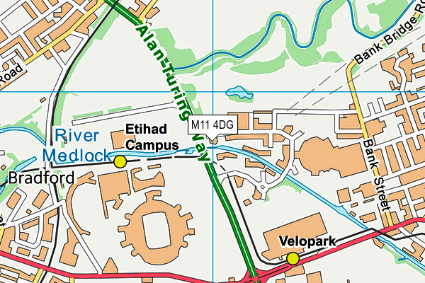 M11 4DG map - OS VectorMap District (Ordnance Survey)