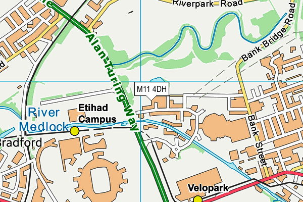 M11 4DH map - OS VectorMap District (Ordnance Survey)