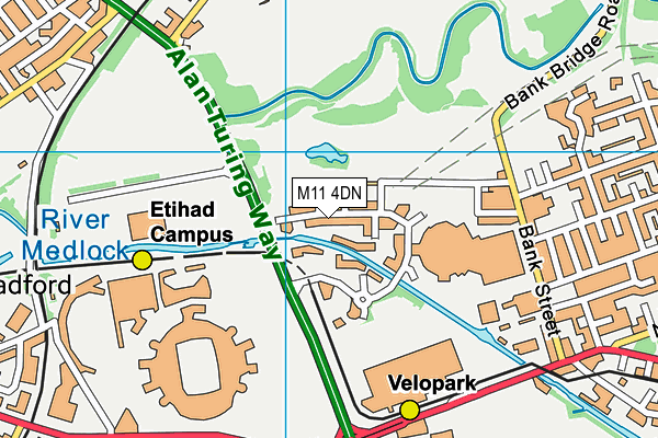 M11 4DN map - OS VectorMap District (Ordnance Survey)