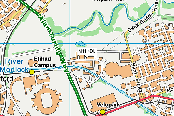M11 4DU map - OS VectorMap District (Ordnance Survey)
