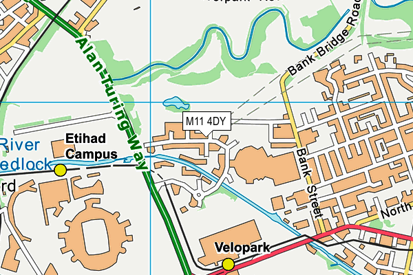 M11 4DY map - OS VectorMap District (Ordnance Survey)