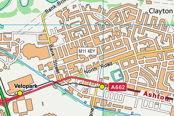 M11 4EY map - OS VectorMap District (Ordnance Survey)