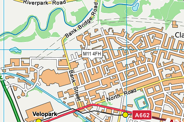 M11 4FH map - OS VectorMap District (Ordnance Survey)