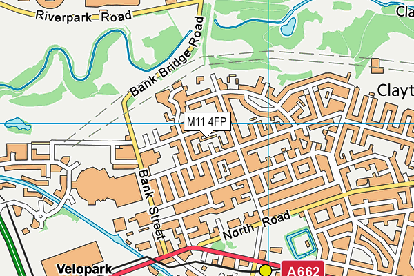 M11 4FP map - OS VectorMap District (Ordnance Survey)