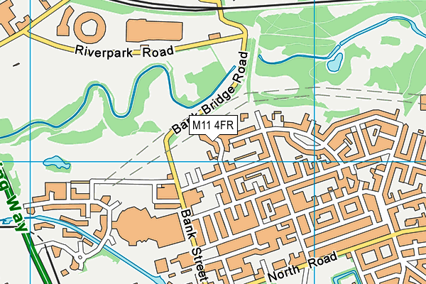 M11 4FR map - OS VectorMap District (Ordnance Survey)