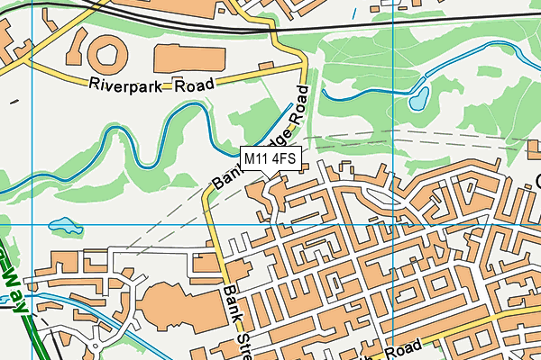 M11 4FS map - OS VectorMap District (Ordnance Survey)