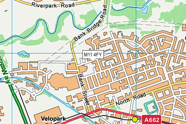 M11 4FY map - OS VectorMap District (Ordnance Survey)