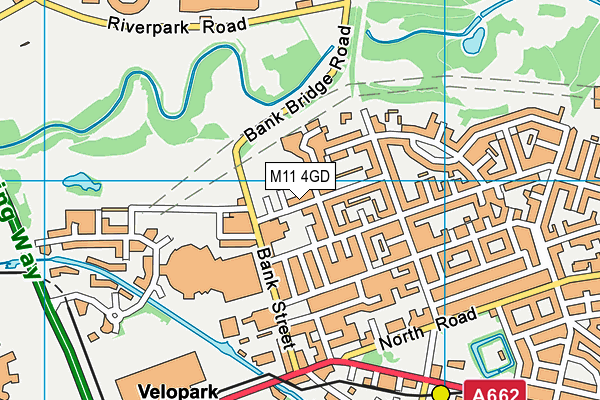 M11 4GD map - OS VectorMap District (Ordnance Survey)
