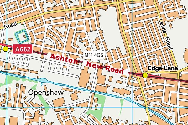 M11 4GS map - OS VectorMap District (Ordnance Survey)