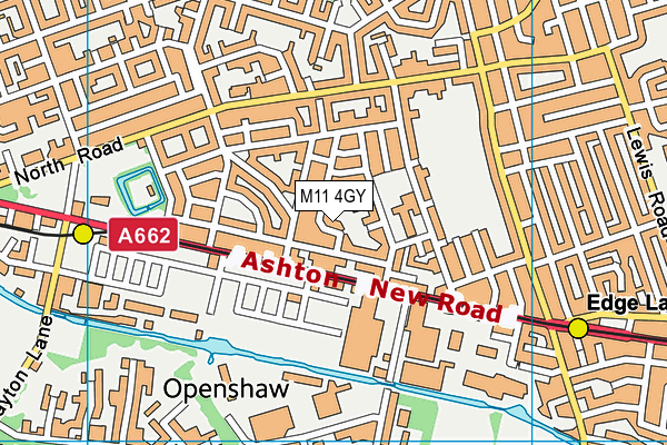 M11 4GY map - OS VectorMap District (Ordnance Survey)