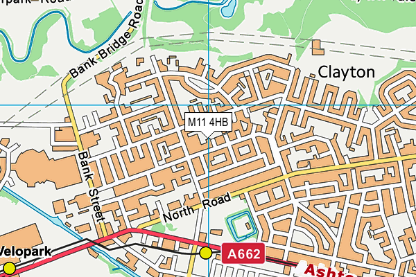 M11 4HB map - OS VectorMap District (Ordnance Survey)