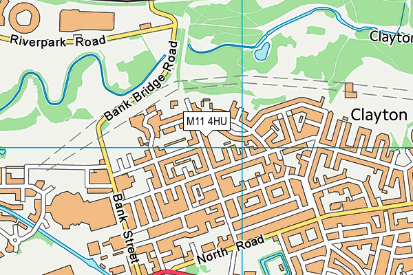 M11 4HU map - OS VectorMap District (Ordnance Survey)