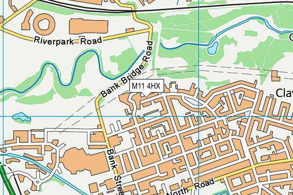 M11 4HX map - OS VectorMap District (Ordnance Survey)