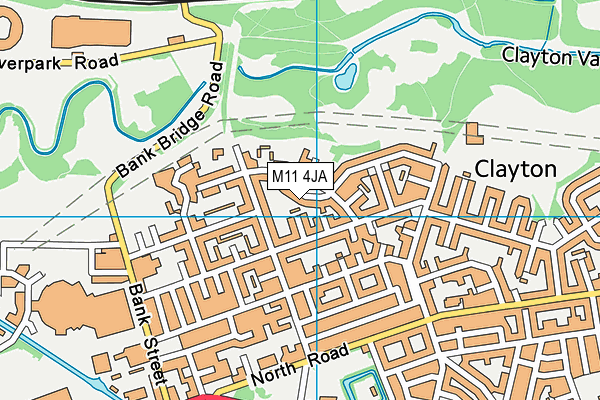 M11 4JA map - OS VectorMap District (Ordnance Survey)