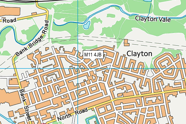 M11 4JB map - OS VectorMap District (Ordnance Survey)