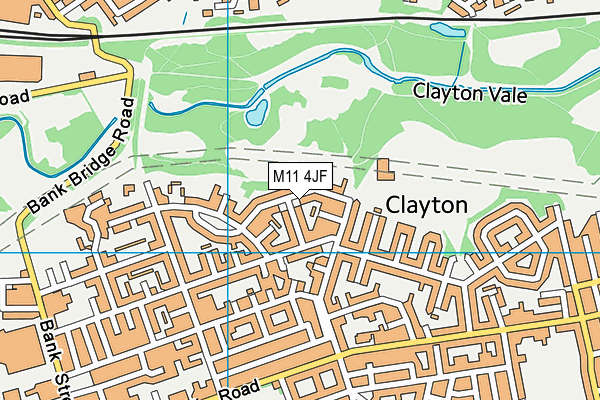 M11 4JF map - OS VectorMap District (Ordnance Survey)