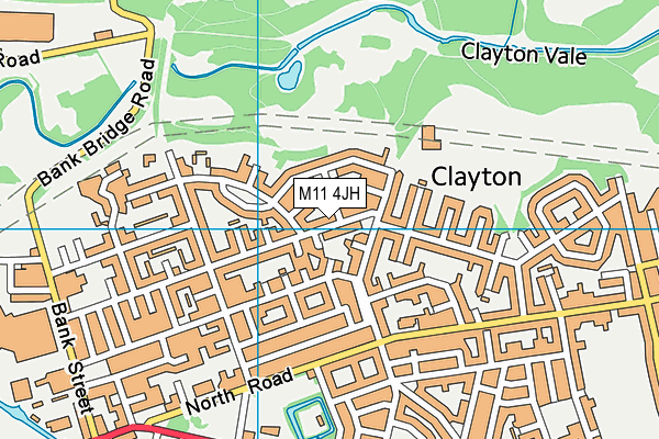 M11 4JH map - OS VectorMap District (Ordnance Survey)