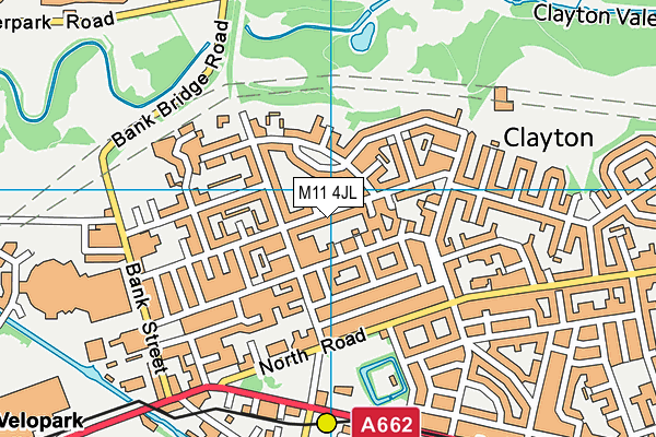 M11 4JL map - OS VectorMap District (Ordnance Survey)