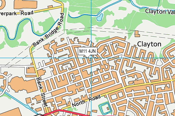 M11 4JN map - OS VectorMap District (Ordnance Survey)