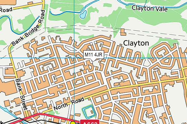 M11 4JR map - OS VectorMap District (Ordnance Survey)