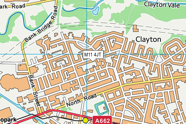 M11 4JT map - OS VectorMap District (Ordnance Survey)