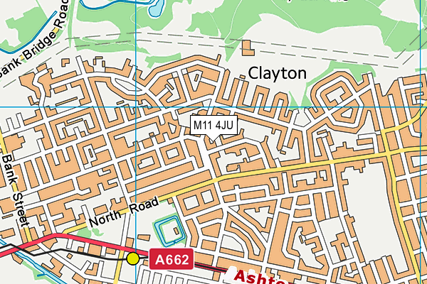 M11 4JU map - OS VectorMap District (Ordnance Survey)